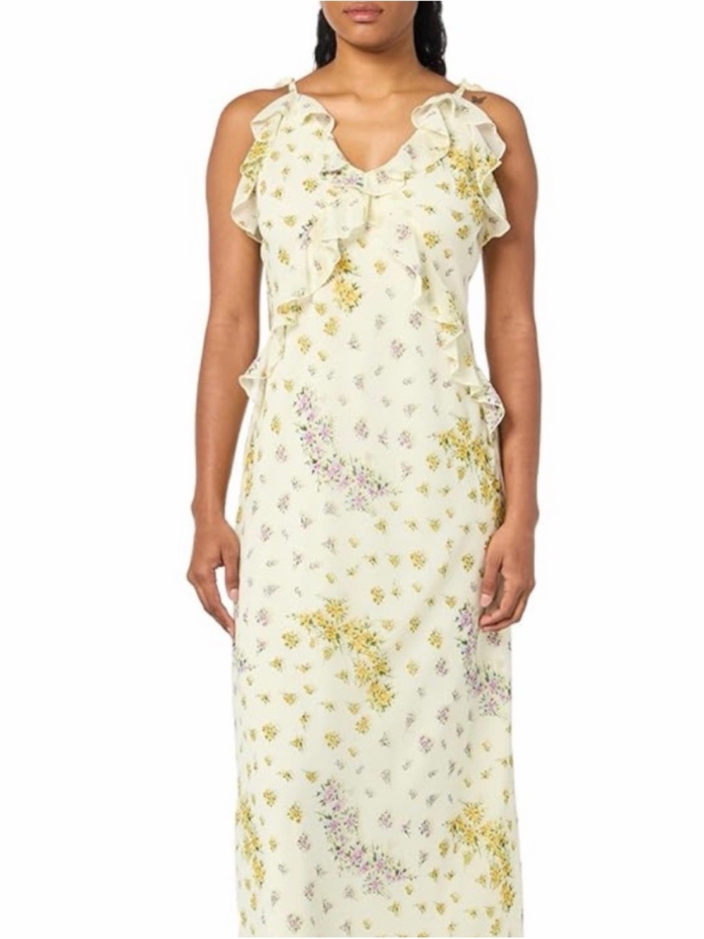 NWT Steve Madden Adalina Dress - Cream Floral Ruffle Maxi Dress